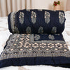 Cotton Quilt - Mughal Jaipur Black Floral Double Size