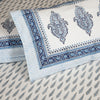 Cotton Bed Sheet - Hand Block Blue Pine