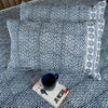 Premium Quilted Bed Cover - Royal Blue Jaal Pattern