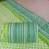 Cotton Quilt Hand Block - White & Green Stripes