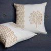 Cotton Cushion Covers (set of 2) - White Gold Tree