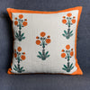 Handloom Cushion Covers (set of 2) - Orange & Green Floral