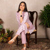 Cotton Indo Western Set - Pink & Grey Kurta with Straight Pants