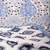 Cotton AC Dohar Single - Hand Block Blue & Grey Running Floral