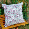 Cotton Cushion Covers (Set of 2) - Mughal White Pink & Green Motif Ambi Border