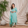 Cotton 3 pc Tailored Suit - Green